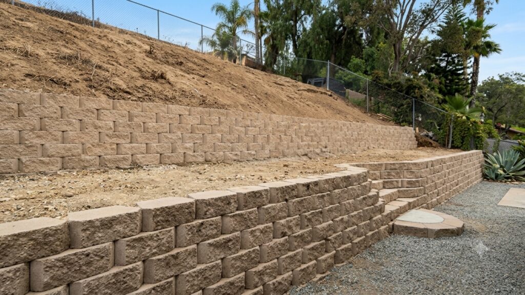 Multi-Level Retaining Wall Installation in La Mesa, CA