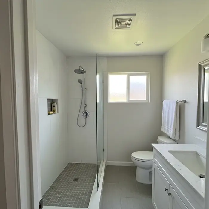 Full bathroom remodel with tiled shower