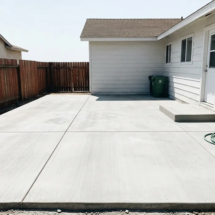 Concrete Construction — broom-finish concrete patio