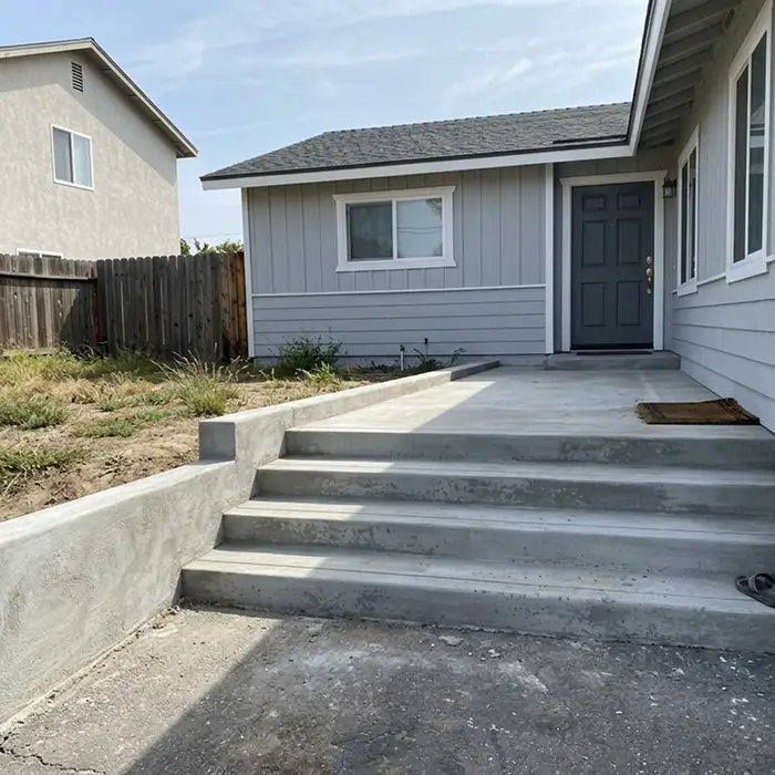 Concrete walkways, steps and landings