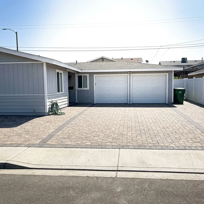 Paver driveway installed by KAN Builders