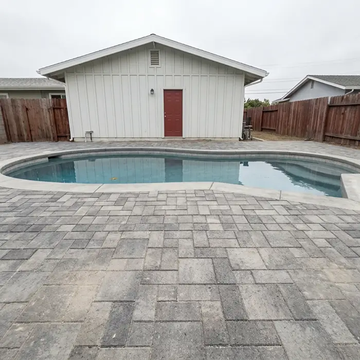 Poolside paver surface