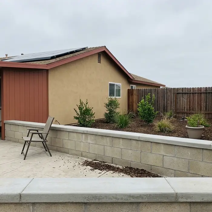Low decorative garden and seat wall